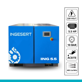 COMPRESOR TORNILLO, 5,5 HP, 220V, 10BAR, INSONORO